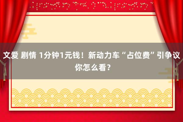 文爱 剧情 1分钟1元钱！新动力车“占位费”引争议 你怎么看？