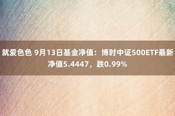 就爱色色 9月13日基金净值：博时中证500ETF最新净值5.4447，跌0.99%