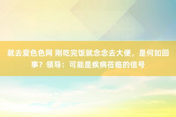 就去爱色色网 刚吃完饭就念念去大便，是何如回事？领导：可能是疾病莅临的信号