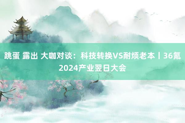 跳蛋 露出 大咖对谈：科技转换VS耐烦老本丨36氪2024产业翌日大会