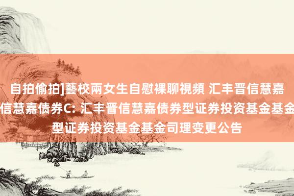 自拍偷拍]藝校兩女生自慰裸聊視頻 汇丰晋信慧嘉债券A，汇丰晋信慧嘉债券C: 汇丰晋信慧嘉债券型证券投资基金基金司理变更公告