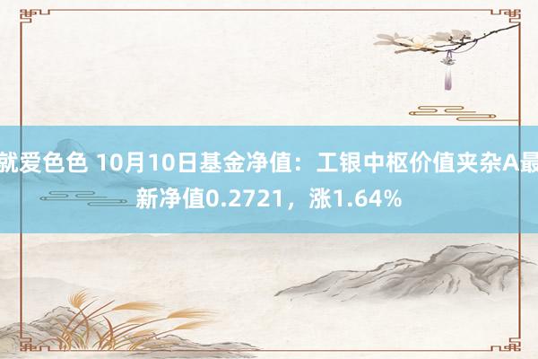 就爱色色 10月10日基金净值：工银中枢价值夹杂A最新净值0.2721，涨1.64%