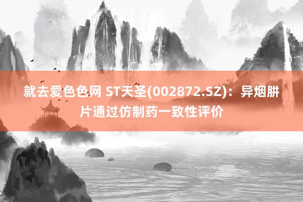 就去爱色色网 ST天圣(002872.SZ)：异烟肼片通过仿制药一致性评价