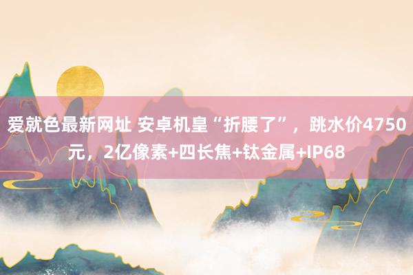 爱就色最新网址 安卓机皇“折腰了”，跳水价4750元，2亿像素+四长焦+钛金属+IP68