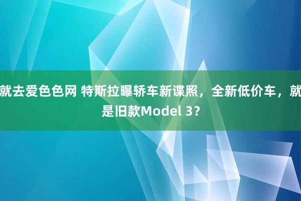 就去爱色色网 特斯拉曝轿车新谍照，全新低价车，就是旧款Model 3？