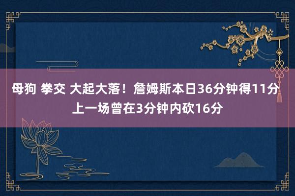 母狗 拳交 大起大落！詹姆斯本日36分钟得11分 上一场曾在3分钟内砍16分