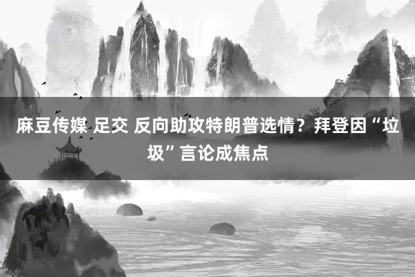 麻豆传媒 足交 反向助攻特朗普选情？拜登因“垃圾”言论成焦点