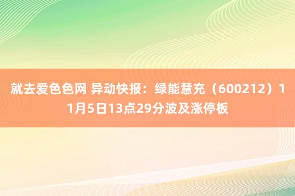 就去爱色色网 异动快报：绿能慧充（600212）11月5日13点29分波及涨停板