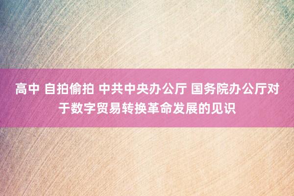 高中 自拍偷拍 中共中央办公厅 国务院办公厅对于数字贸易转换革命发展的见识