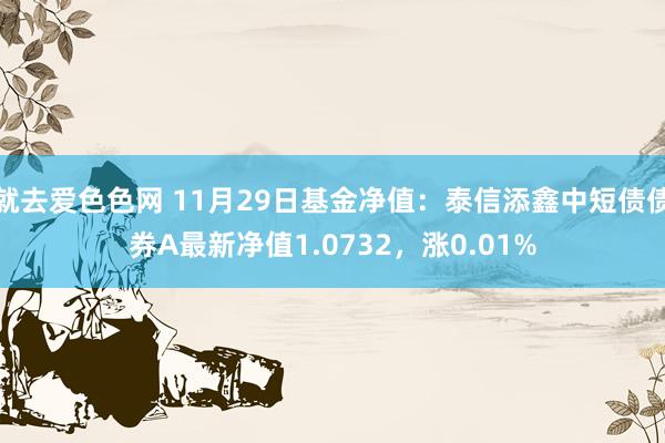 就去爱色色网 11月29日基金净值：泰信添鑫中短债债券A最新净值1.0732，涨0.01%