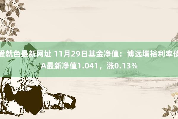 爱就色最新网址 11月29日基金净值：博远增裕利率债A最新净值1.041，涨0.13%