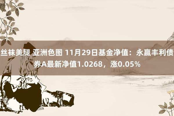 丝袜美腿 亚洲色图 11月29日基金净值：永赢丰利债券A最新净值1.0268，涨0.05%