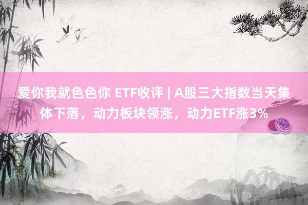 爱你我就色色你 ETF收评 | A股三大指数当天集体下落，动力板块领涨，动力ETF涨3%