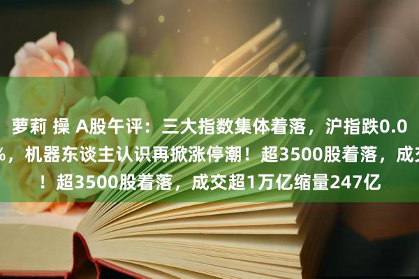 萝莉 操 A股午评：三大指数集体着落，沪指跌0.07%创业板指跌0.71%，机器东谈主认识再掀涨停潮！超3500股着落，成交超1万亿缩量247亿