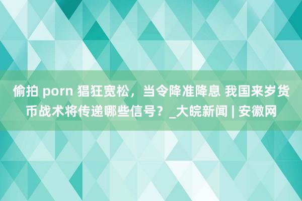 偷拍 porn 猖狂宽松，当令降准降息 我国来岁货币战术将传递哪些信号？_大皖新闻 | 安徽网