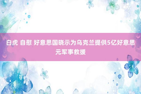 白虎 自慰 好意思国晓示为乌克兰提供5亿好意思元军事救援