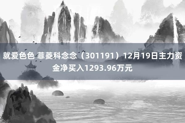 就爱色色 菲菱科念念（301191）12月19日主力资金净买入1293.96万元