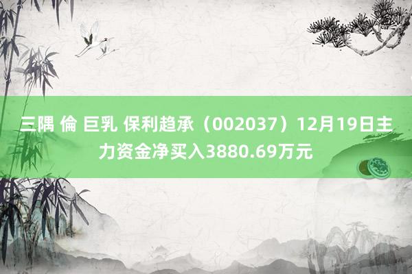 三隅 倫 巨乳 保利趋承（002037）12月19日主力资金净买入3880.69万元