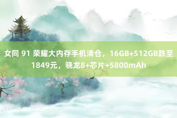 女同 91 荣耀大内存手机清仓，16GB+512GB跌至1849元，骁龙8+芯片+5800mAh