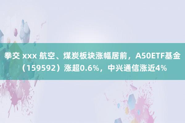 拳交 xxx 航空、煤炭板块涨幅居前，A50ETF基金（159592）涨超0.6%，中兴通信涨近4%