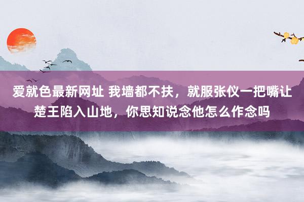 爱就色最新网址 我墙都不扶，就服张仪一把嘴让楚王陷入山地，你思知说念他怎么作念吗