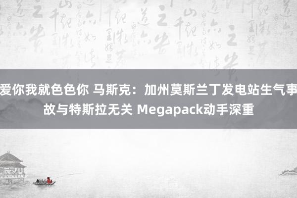 爱你我就色色你 马斯克：加州莫斯兰丁发电站生气事故与特斯拉无关 Megapack动手深重